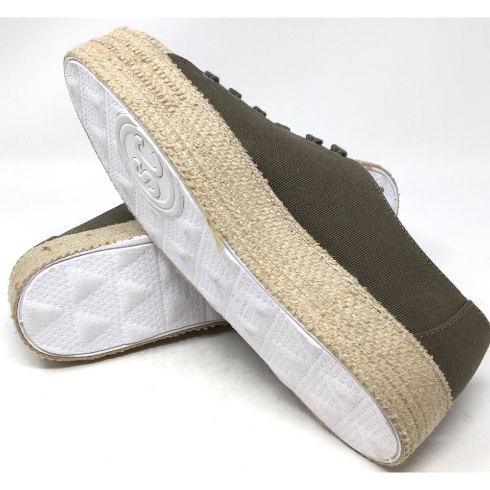 Schutz Women's Size 9B Green Canvas Platform Espadrille Trainers Sneakers Shoes - Picture 7 of 7